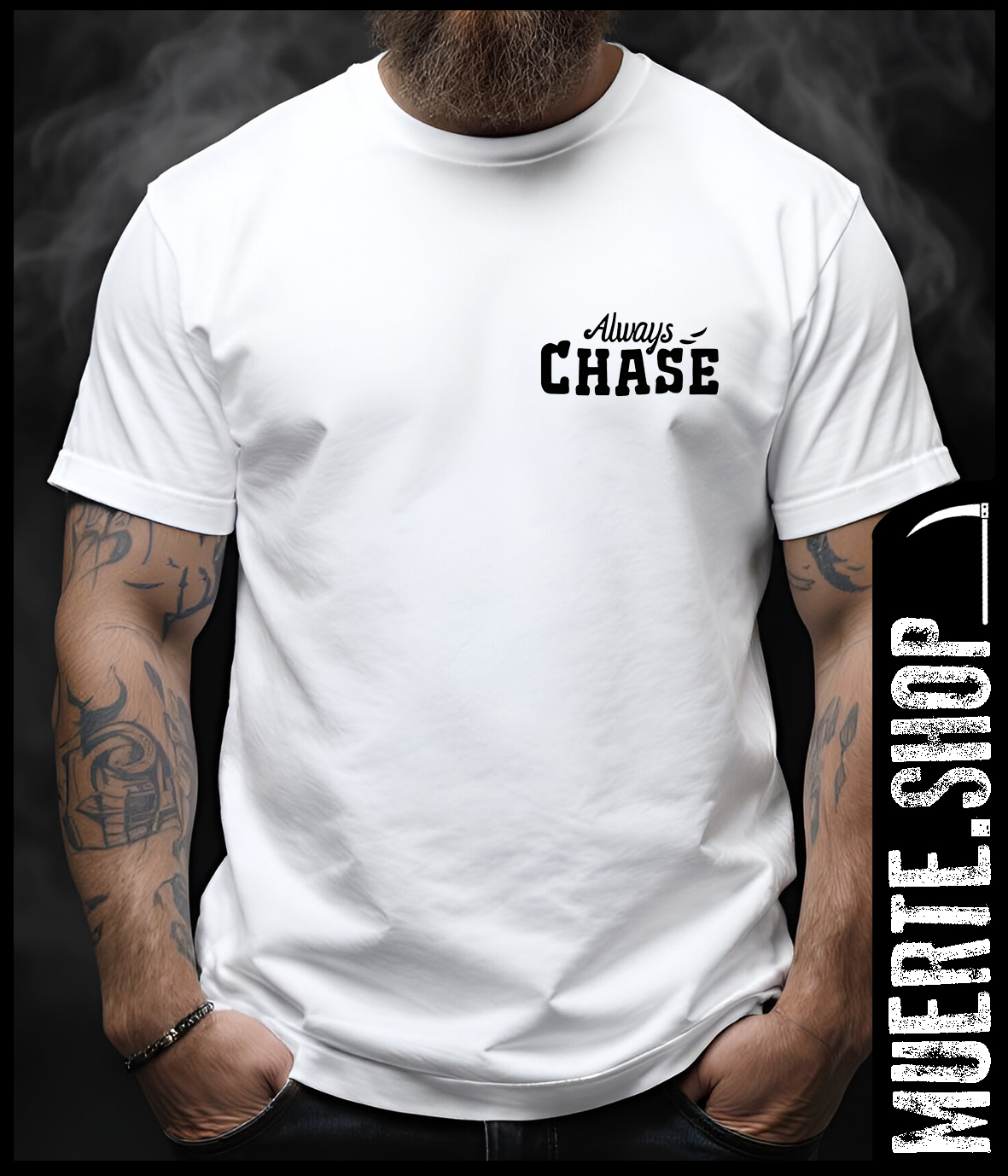 Tениска ALWAYS CHASE SKULL с щампа – Преследвай смелостта, носи своя стил